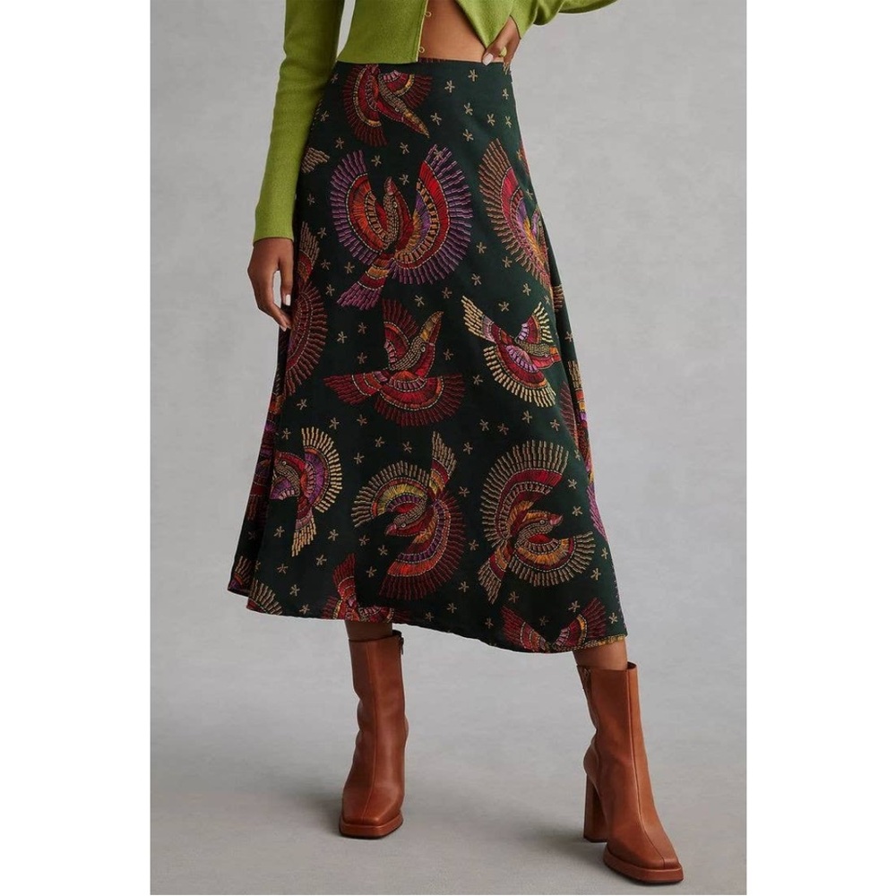 Anthropologie Farm Rio Mixed-Print Maxi Skirt XL